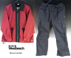 ◆Westbeach ウェストビーチ/KENSHO ABE◆スノーボードウェア ジャケット パンツ 上下セット◆ワインレッド/黒/グレー◆上Ｍ/下Ｌサイズ◆