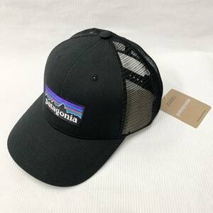 SP 2024 Patagonia パタゴニア　P-6 Logo Trucker Hat cap トラッカー　キャップ メッシュ　ブラック　黒　検　アウトドア　キャンプ