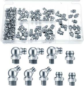 Hitchlike グリスニップル 110個セット 油圧グリースニップルセット M6/M8/M10 グリースニップル継手 機械潤滑