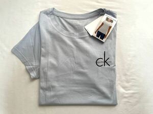 新品■CK カルバンクライン レディース 半袖シャツ L ブルー ロゴ Tシャツ