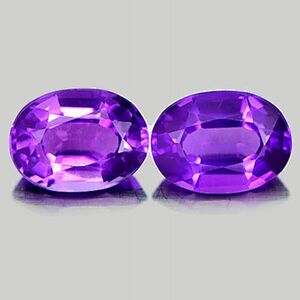 【天然アメジストルース 2個組 1.50ct:1784】ブラジル産 Natural Amethyst 裸石 標本 鉱物 宝石 jewelry Brazil