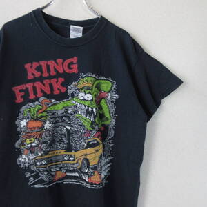 ○RAT FINK ラットフィンク◆Tシャツ カットソー 両面プリント 2003 キャラクター◆メンズ 黒 Sサイズ