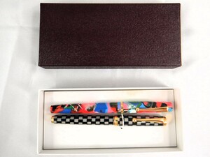 モリソン 故・加藤清 作 モザイク模様 万年筆とボールペン 本物 未使用 MORISON Fountain Pen ＋ Ballpoint Pen. Made in JAPAN. NEW