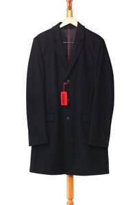 ヒューゴ・ボス メンズ チェスターコート サイズ52 HUGO BOSS COAT 50456693 10218859 BLACK 新品