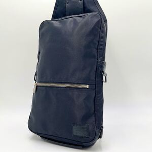 C240 美品 PORTER ポーター リフト スリングバッグ ボディバッグ ショルダーバッグ ナイロン ブラック 黒 レザー メンズ 