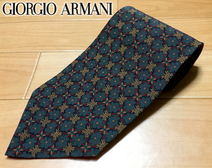 伊製 ジョルジオ・アルマーニ Giorgio Armani シルク ネクタイ 花柄