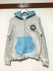 い1102 DENIME ドゥニーム ジップアップパーカー スウェットパーカー M グレー/ブルー HOODIE フーディー オリゾンディ