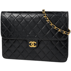 【在庫一掃】 シャネル CHANEL マトラッセ シングルフラップ チェーン ショルダーバッグ ココマーク レザー ブラック A03570