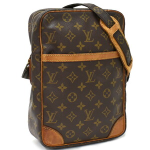 1円 ◆美品 LOUIS VUITTON ルイヴィトン ショルダーバッグ ダヌーブMM M45264 モノグラム キャンバス ブラウン◆E.Csig.tI-02