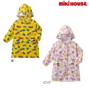 即決です！【ミキハウス】新品未使用♪mikihouse S 90cm～100cm レインコート 雨合羽 ベビー キッズ 女の子 通園 通学 カラー：ピンク