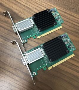 Mellanox ConnectX-4 EDR+100GbE LANカード MCX455A-ECAT 2枚セット　動作確認済み 返品返金対応 納品書発行可(商品説明文ご確認下さい)