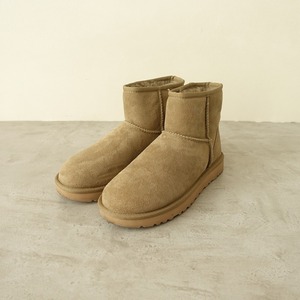 【定価2.5万】アグ UGG *Classic Mini II ムートンブーツ USA6/UK4/EU37/23*ベージュスエードショート1124(sh10-2411-7)【03K42】