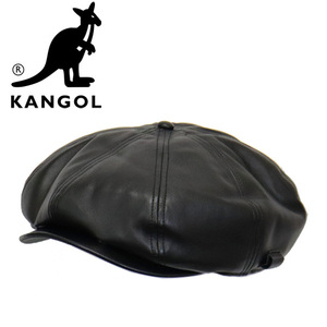 KANGOL (カンゴール) 233069629 FAUX LEATHER CAP フェイクレザー ハンチング キャップ 01BLACK KGL040 L