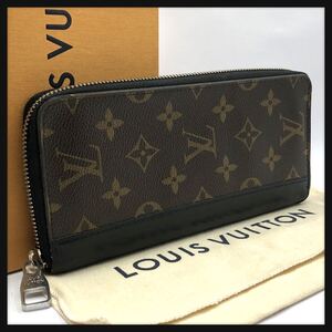 【新品同様/極美品】ルイヴィトン Louis Vuitton 長財布 ジッピーウォレット ヴェルティカル　マカサー　黒　11/2825078Y271920A 1円