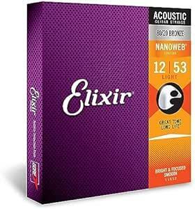 Elixir エリクサー アコースティックギター弦 NANOWEB 80/20ブロンズ Light .012-.053 #1105