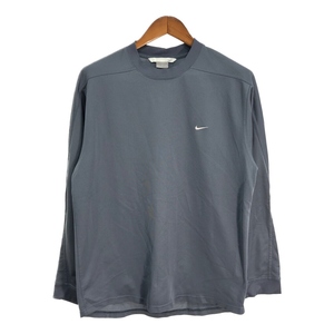 00年代 NIKE ナイキ ドライＴシャツ スポーツ ワンポイントロゴ グレー (メンズ L) 中古 古着 R3751