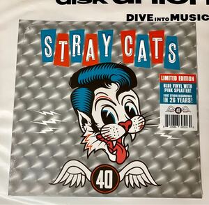 ストレイキャッツ 限定 青×ピンク レコード ブライアンセッツァー ロカビリー サイコビリー クリームソーダ stray cats brian setzer lp