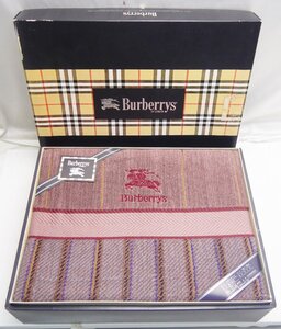 BURBERRY バーバリー☆タオルケット 綿100％ 140×190cm レッド系 ゲイル☆未使用品 箱入り☆X1114022