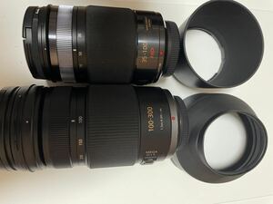 パナソニック LUMIX G VARIO 35-100mm F2.8 POWER O.I.S.＆100-300mm F4.0-5.6 MEGA O.I.S. レンズフード付き【検索用】望遠、超望遠