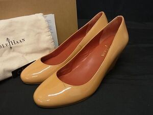 ■美品■ COLE HAAN コールハーン パテントレザー パンプス 表記サイズ 6 1/2 (約24.0cm) シューズ 靴 ライトブラウン系 DG5788