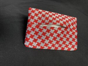 ハンドメイド　たたみへり　ティッシュケース　ポケット付　畳縁　handmade Japanese tatami edging tape　07