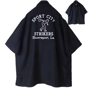 5759/GEORGE 半袖シャツ XL●刺繍 STRIKERS Shreveport,La SPORT CITY bowling playerボーリング●洗濯プレス済●ネコポス可●古着