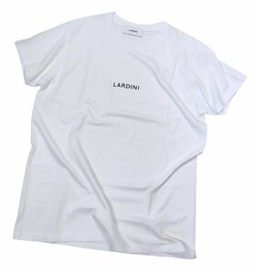 一枚でもJKのインナーにも合う、ロゴT！【 LARDINI / ラルディーニ (伊 】人気のブランドロゴ ホワイトTシャツ SM /夏用ビニールバッグ付き
