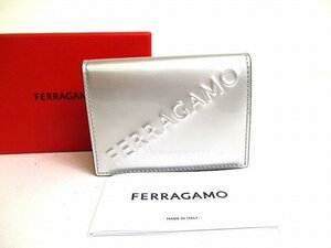 【未使用保管品】 フェラガモ Salvatore Ferragamo ロゴ レザー 名刺入れ ビジネスカードケース カード入れ メンズ レディース