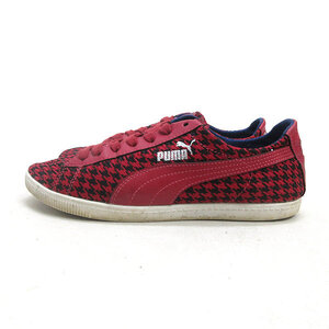 G■【23cm】プーマ/PUMA ヘリンボーン /スニーカー 千鳥柄 354376 ■赤/LADIES/48【中古】■