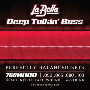 ラベラ 弦 1セット La Bella 760NHBB 50-100 Hofner Beatle Bass Black Nylon Tape Wound ヘフナーバイオリンベース専用弦