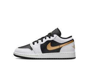 Nike GS Air Jordan 1 Low "White/Black/Metallic Gold" 22.5cm 553560-172