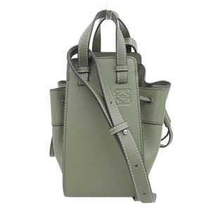 ロエベ LOEWE ハンモックミニ 2WAYバッグ ハンドバッグ ショルダーバッグ レザー カーキ 中古 新入荷 OB1663