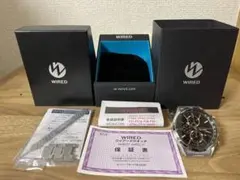 SEIKO ワイアード クロノグラフ メンズ腕時計 ブラック スモセコ