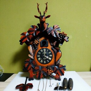 【ジャンク】 鳩時計 鹿 SEIKO BIRDIE 壁掛け時計 ハト時計 振り子時計
