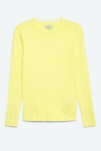 ジャック ウィルス Jack Wills レディース トップス ニット・セーター　イエロー【Tinsbury Cable Crew Sweater】