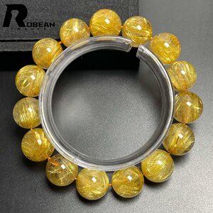 綺麗 EU製 定価42万円★ROBEAN・極!極満針ルチルクォーツ★ブレスレット パワーストーン 天然石 綺麗 金運 お守り 14-14.8mm M1017126