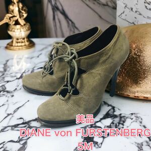 美品　試着のみ　DIANE von FUSTENBERG パンプス　ブーティ　グレー　　ダイアン　フォン　ファスティンバーグ　 冬　ブーティー 靴 ブーツ