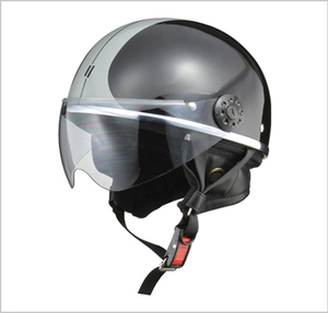 ハーフヘルメット　 O-ONE　ブラック/シルバー　フリー(57～60cm未満)サイズ　O-ONE BK/SV リード工業