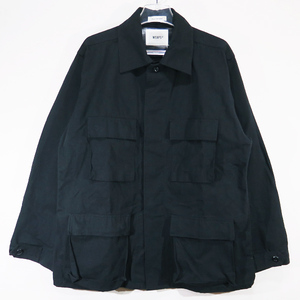 WTAPS ダブルタップス WMILL-LS 01/SHIRT.NYCO.RIPSTOP WVDT-SHM01 ミル ロングスリーブ シャツ リップストップ ジャングルシャツ ブラック