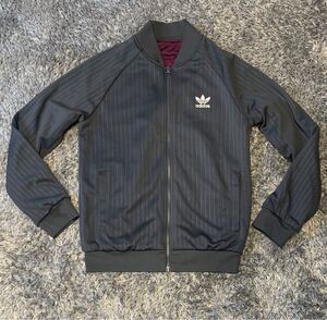 ◎adidas リバーシブル トラックジャケット◎ストライプ ワインレッド 美品