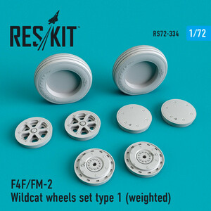 ◆◇RESKIT【RS72-0334】1/72 F4F/FM-2ワイルドキャット 自重変形ホイール(タイプ1)(汎用)◇◆　