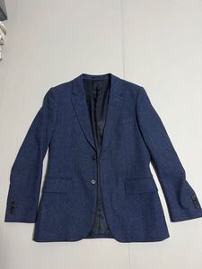 送料無料 美品 ポールスミス PaulSmith テーラードジャケット ジャケット ウール ネイビー コーデュロイ 紺 ドット柄 Mサイズ おしゃれ