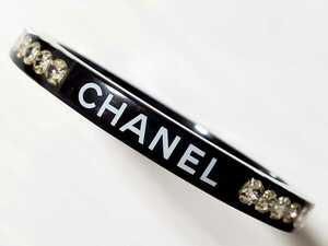 CHANEL シャネル キラキラバングル ブレスレット ブラック 黒 ワンサイズ 内径約20cm