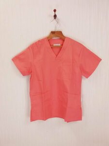 LU0319 ○送料無料 古着 レディース ナース服 Sサイズ ピンク ナースジャケット Vネック 介護服 作業用 病院服 ナースウェア 半袖 看護