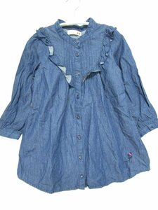 【送料込】[キッズ/子供服]　KP　ケーピー/ニットプランナー　ワンピース　100cm　青系　ブルー系　綿　コットン　女の子用 /n471254