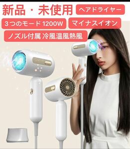 ヘアドライヤー【マイナスイオン 青色LED 大風量 NTC温度制御システム】