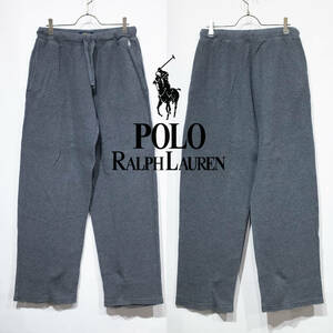 M / POLO RALPH LAUREN ポロ ラルフローレン ワッフル ワイド イージーパンツ ルームウェア パジャマ スウェット グレー 部屋着 古着