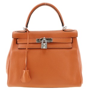 HERMES エルメス ケリー28 2WAYショルダー Y ハンドバッグ トゴ フー オレンジ レディース【90000138】中古