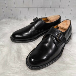 極美品【REGAL】革靴 ビジネスシューズ 24.5 シングルモンク J646 黒 ブラック モンクストラップ ドレスシューズ