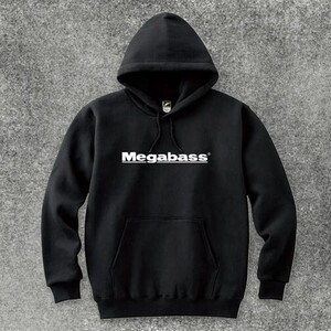 【未使用】MEGABASS LOGO PARKA　メガバス ロゴパーカー ブラック ホワイトロゴ　Mサイズ